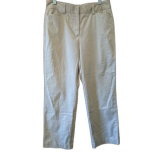 LL Bean Straight Fit Chino Pants Khakis Womens Size 12 Preppy Light Academia